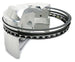 JE Pistons piston ring set with multiple rings for 1.0, 1.2, 2.8, and 3.4.05 engine sizes, displayed in a close-up image.