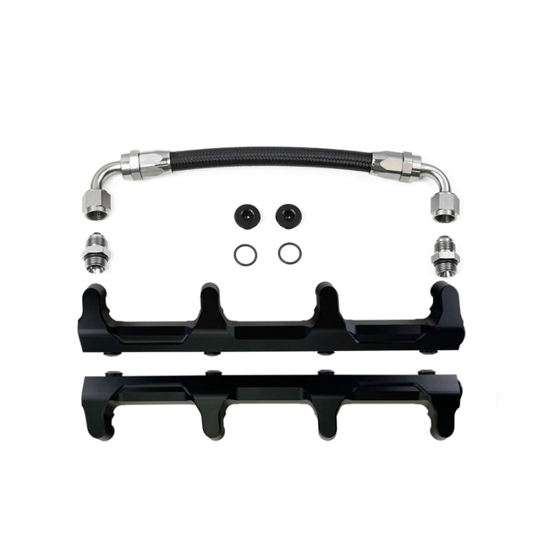 DeatschWerks Chevrolet LSA/LS9 fuel rails with crossover, durable metal construction, designed for high-performance LS engine applications.