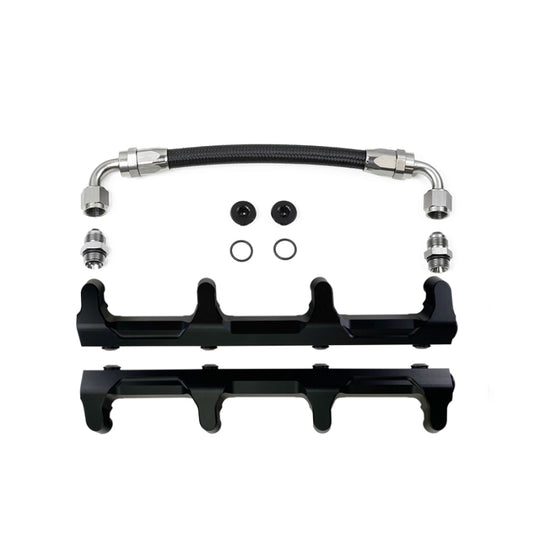 DeatschWerks Chevrolet LSA/LS9 fuel rails with crossover, durable metal construction, designed for high-performance LS engine applications.
