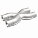 MagnaFlow Smooth Trans X 2.25/2.25 stainless steel X pipe for automotive exhaust systems, shown in the image.