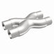 MagnaFlow Smooth Trans X 2.25/2.25 stainless steel X pipe for automotive exhaust systems, shown in the image.