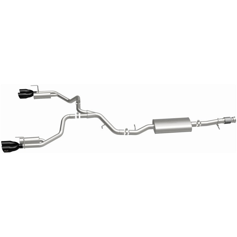 Magnaflow Cat-Back Performance Exhaust System for 2021 GMC Yukon V8 6.2L Street Series, showing the polished exhaust pipes and muffler.