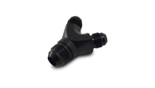 Vibrant black aluminum -16AN Y-Adapter fitting showing three 16AN ports for automotive or performance fluid connections.