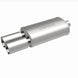 MagnaFlow muffler with polished tip, stainless steel construction, 14x5x8 inches, 2.25/3 inlet outlets, for car exhaust system.