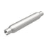 MagnaFlow muffler with 3.5-inch diameter and 18-inch length, featuring dual 2.25-inch inlet and outlet pipes, for automotive exhaust.
