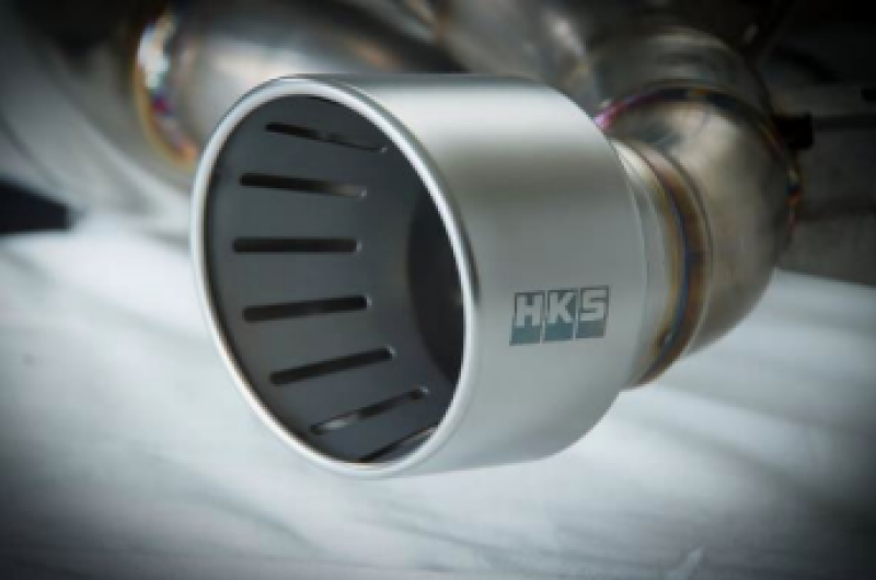 HKS Super Turbo Muffler Catback exhaust for Toyota Supra DB42 Urban Matte Edition, showing the matte metallic finish and exhaust tips.