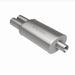 MagnaFlow stainless steel muffler with tip, 14x5x8 inches, featuring dual inlet and outlet pipes, designed for automotive exhaust systems.