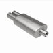MagnaFlow stainless steel muffler with tip, 14x5x8 inches, featuring dual inlet and outlet pipes, designed for automotive exhaust systems.