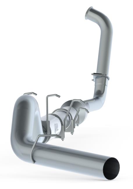 MBRP catback exhaust system for 2009-2013 Chevy/GMC 1500 4.8L and 5.3L trucks, single side AL P Series, side view.