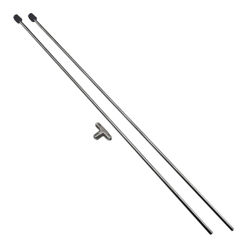 Nitrous Express plumbing kit hoses for dual vent purge system, showing detailed flexible hoses and fittings.