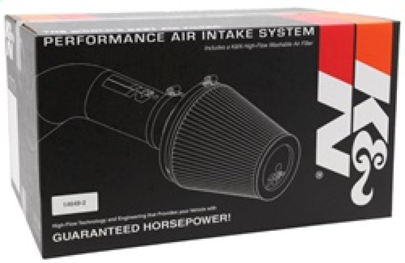 K&N Chevrolet Camaro 2.0L turbo cold air intake system with high-flow air filter and intake tubing for improved performance.