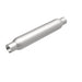 MagnaFlow muffler with 3.5-inch diameter and 18-inch length, featuring dual 2.25-inch inlet and outlet pipes, for vehicle exhaust.