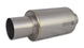 Vibrant titanium muffler with straight cut natural tip, 3-inch inlet and outlet, showcasing a sleek, high-performance exhaust component.