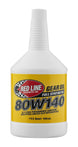 Red Line 80W140 GL-5 gear oil quart bottle, high-performance lubricant for manual transmissions and differentials.