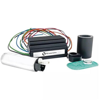 Walbro universal 550+ lph brushless in-tank fuel pump and controller kit with wiring and components for automotive fuel systems