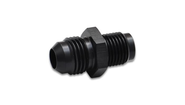 Vibrant aluminum inverted seat adapter fitting, -8AN to 5/8 inch-18, designed for automotive fluid connections.