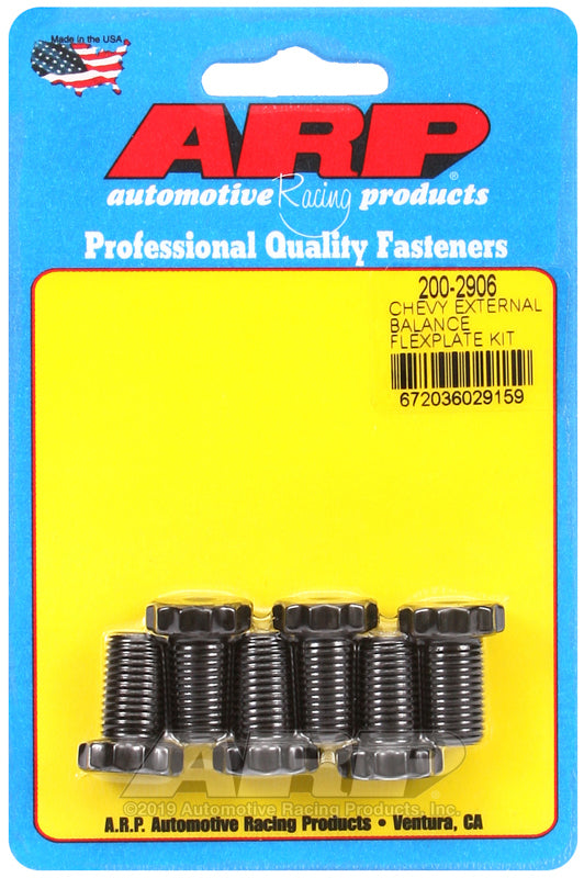 ARP Chevrolet 90-degree V6/V8 engine flexplate bolt kit with rear seal hardware, designed for V8 and V6 engine applications.