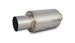 Vibrant titanium muffler with straight cut natural tip, 3.5-inch inlet and outlet, showcasing its sleek metallic finish.