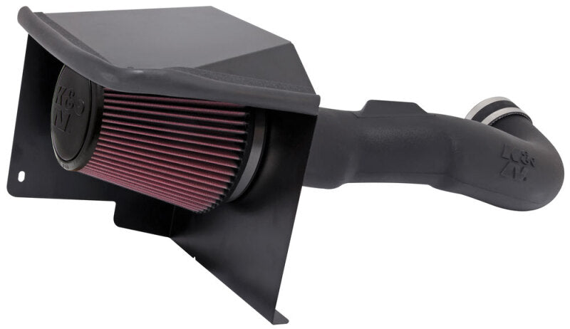 K&N Engineering Chevy Silverado V8 cold air intake kit with high-flow filter and intake tubing for improved engine performance.