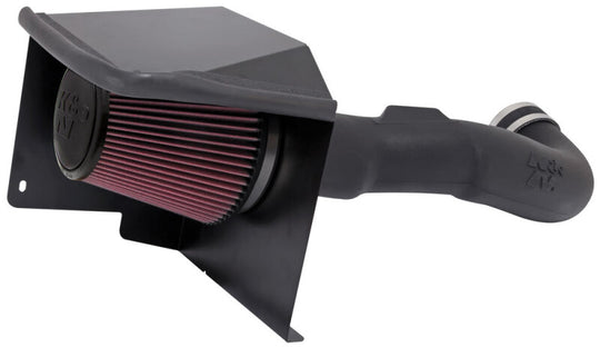 K&N Engineering Chevy Silverado V8 cold air intake kit with high-flow filter and intake tubing for improved engine performance.