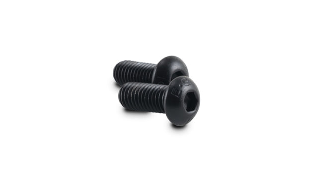 Vibrant M8 x 1.25 x 20mm screws for oil flange engine gaskets, pack of 2, with metallic finish and threaded design