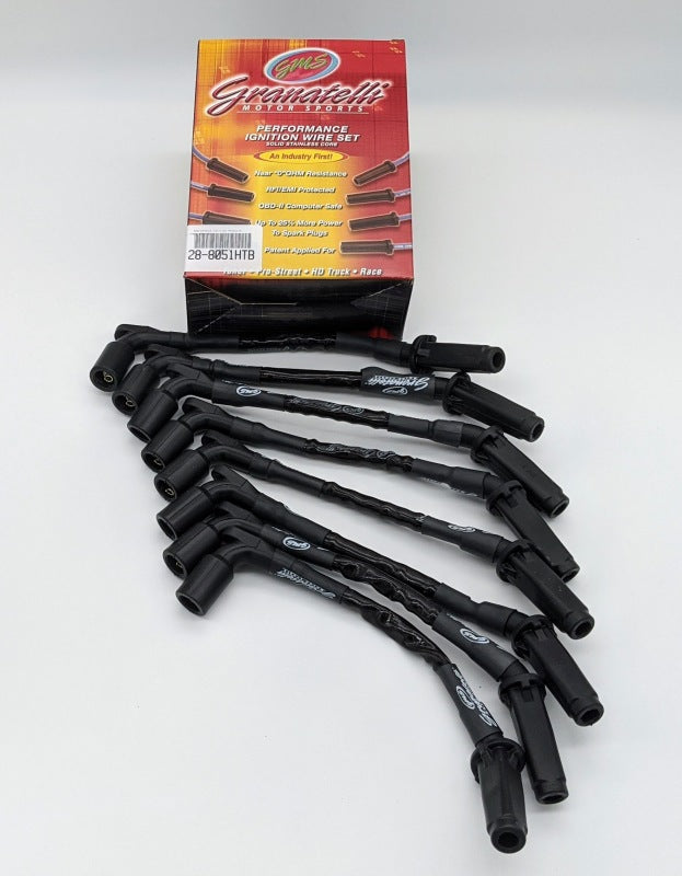 Granatelli Motor Sports 6.2L LT2 ignition coil wire connector kit with black jacket, designed for GM 20-23 LT2 engine spark plug wires.