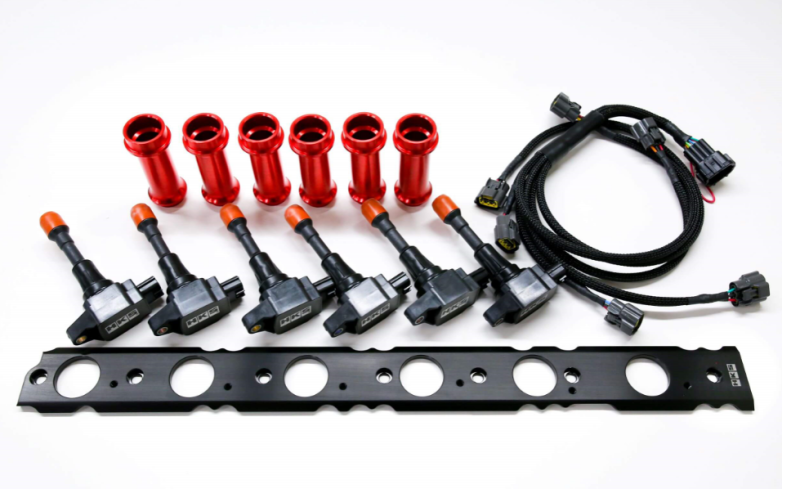 HKS Super Fire Racing Coil Pro BCNR33 stock replacement ignition coil, black with HKS branding, designed for Nissan Skyline.