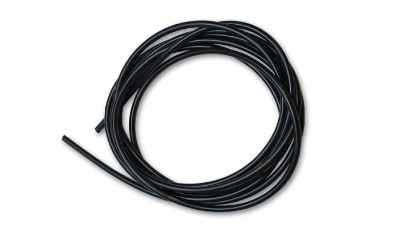 Vibrant black silicone vacuum hose, 3/8 inch (9.5mm) I.D., 10 ft. length, flexible and durable for automotive or industrial use.
