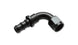 Vibrant aluminum -6AN push-on 90-degree hose end fitting with vibrant blue finish, designed for high-performance automotive applications.