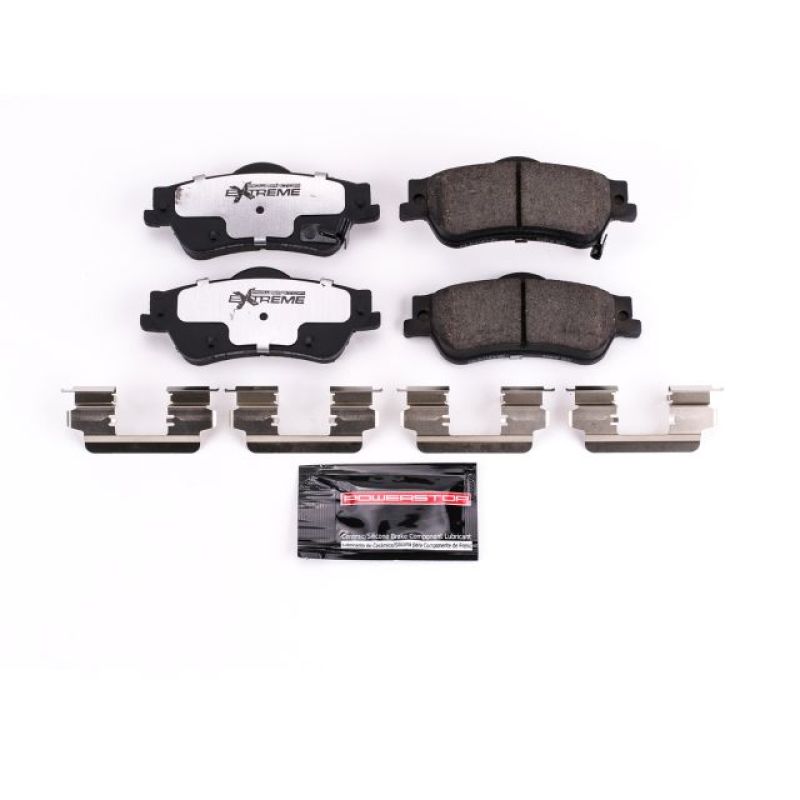 PowerStop Z26 Extreme Street rear brake pads with hardware for Chevrolet Caprice 2011-2017, performance brake replacement.