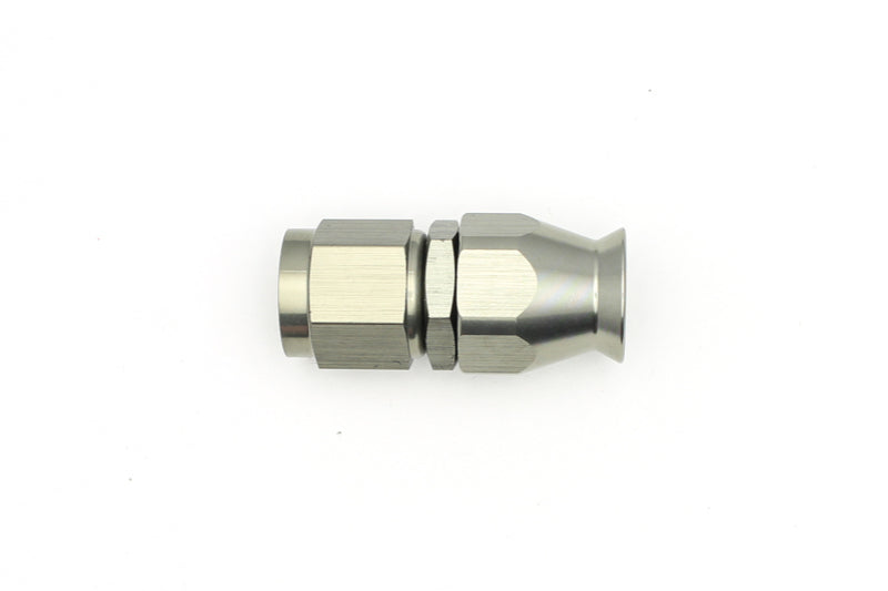 DeatschWerks 6AN female swivel straight hose end fitting with PTFE and olive insert, used for high-performance fluid connections.