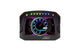 AEM CD-5LG Carbon Logging Digital Dash Display with 10Hz GPS and antenna, showing gauges and digital readouts for vehicles.