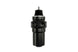 Turbosmart FPRF8 black fuel pressure regulator with filter, automotive performance part, shown in close-up.