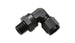Vibrant -10AN to 3/8 inch NPT female swivel 90-degree adapter fitting showing metal construction and threaded connections