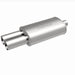 MagnaFlow stainless steel muffler with tip, 14x5x8 inches, featuring dual inlet and outlet pipes for E30 BMW exhaust system.