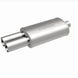 MagnaFlow stainless steel muffler with tip, 14x5x8 inches, featuring dual inlet and outlet pipes for E30 BMW exhaust system.