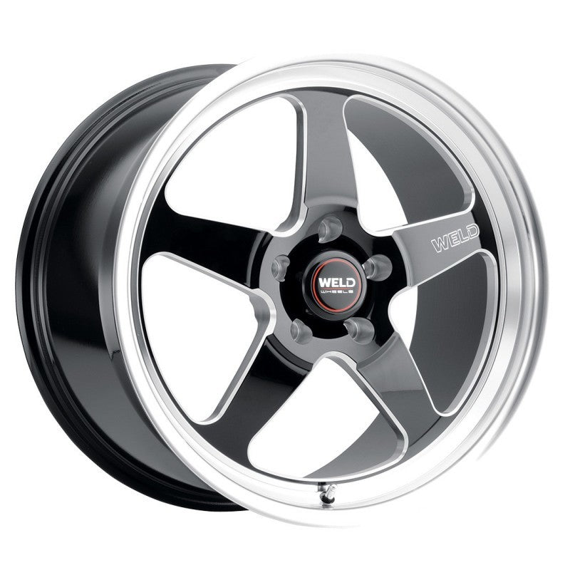 Weld S104 18x9.5 Ventura cast wheel in gloss black with 5x120.65 bolt pattern, ET50 offset, and 70.3mm center bore.