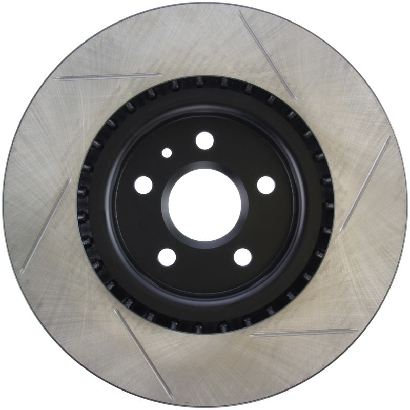 StopTech Power Slot front right slotted brake rotor for 2009 Pontiac G8 GXP and Camaro SS 8-cylinder vehicles.