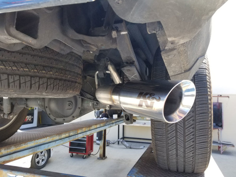 K&N Engineering GM 1500 5.3L K2XX cat back exhaust kit with polished stainless steel pipes and muffler system.