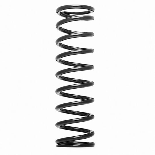 QA1 high travel coil spring, 8-inch length, 2.5-inch ID, 250 lbs/in, straight black coilover spring for suspension.