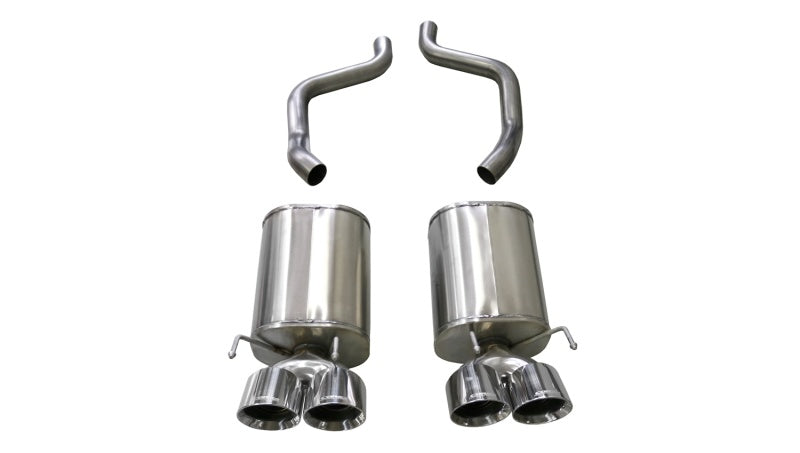 Polished CORSA Performance axle-back exhaust with 4.5-inch tips for Chevrolet Corvette C6 2005-2007 with 6.0L/6.2L engine