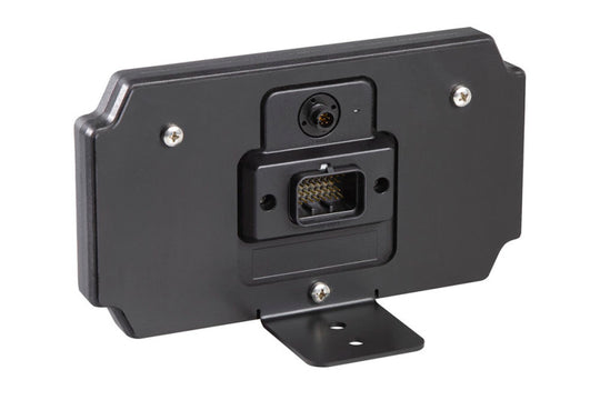Haltech iC-7 display dash standard mounting bracket for gauge components, shown in black with mounting holes.