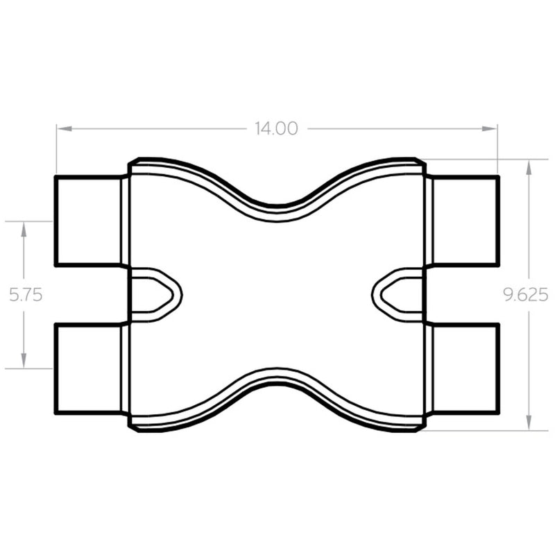 MagnaFlow Smooth Trans X 3/3 X 14 SS stainless steel exhaust pipe X pipe for vehicle exhaust systems