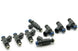 DeatschWerks 42lb fuel injector set for 8-cylinder LS2, 5.7L, and 6.1L HEMI engines, featuring high-performance automotive injectors