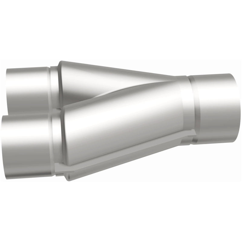 MagnaFlow Y Pipe, smooth transition, 2.5/3 inch diameter, 10-inch length, aluminum construction, designed for exhaust systems.