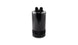 Vibrant Medium 1.5L 2-Port Oil Catch Can Assembly for automotive engine ventilation, with black body and stainless steel fittings.