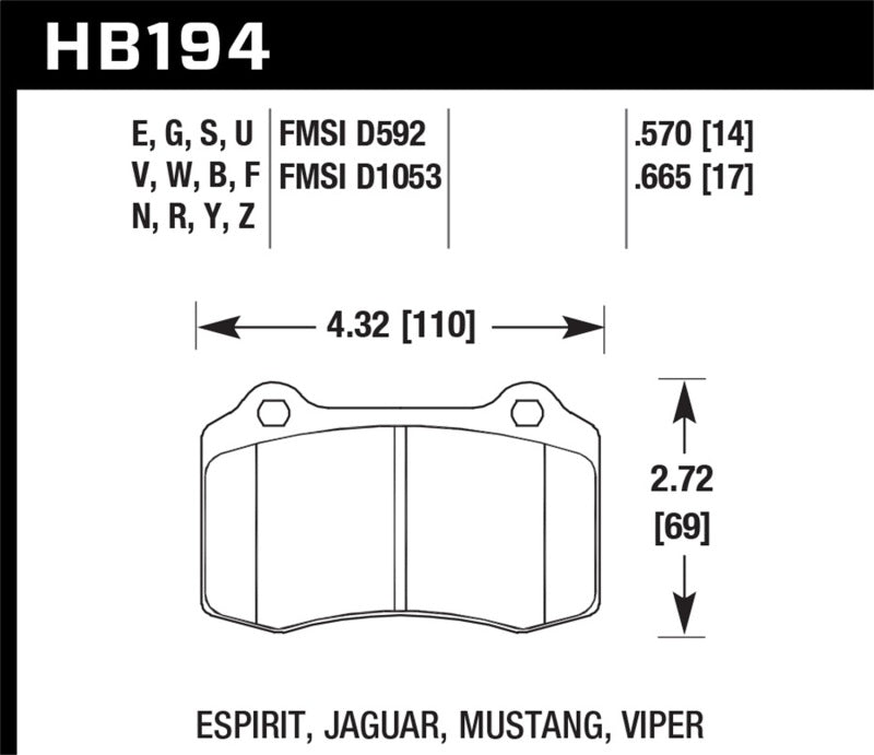 Hawk Performance race rear brake pads for 2010 Camaro SS, DTC-70 racing brake pads with metallic friction material.