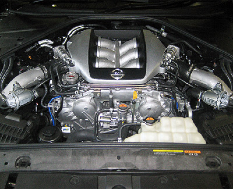 HKS SUPER SQV 4 blow off valve for Nissan GT-R R35 VR38DETT engine, showing the valve with HKS branding and installation details
