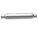 MagnaFlow muffler with 3.5-inch diameter and 18-inch length, featuring dual 2.25-inch inlet and outlet pipes, stainless steel finish