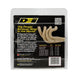 DEI Tan Exhaust Wrap 2in x 50ft, heat-resistant insulation for exhaust pipes, shown wrapped around automotive exhaust system.